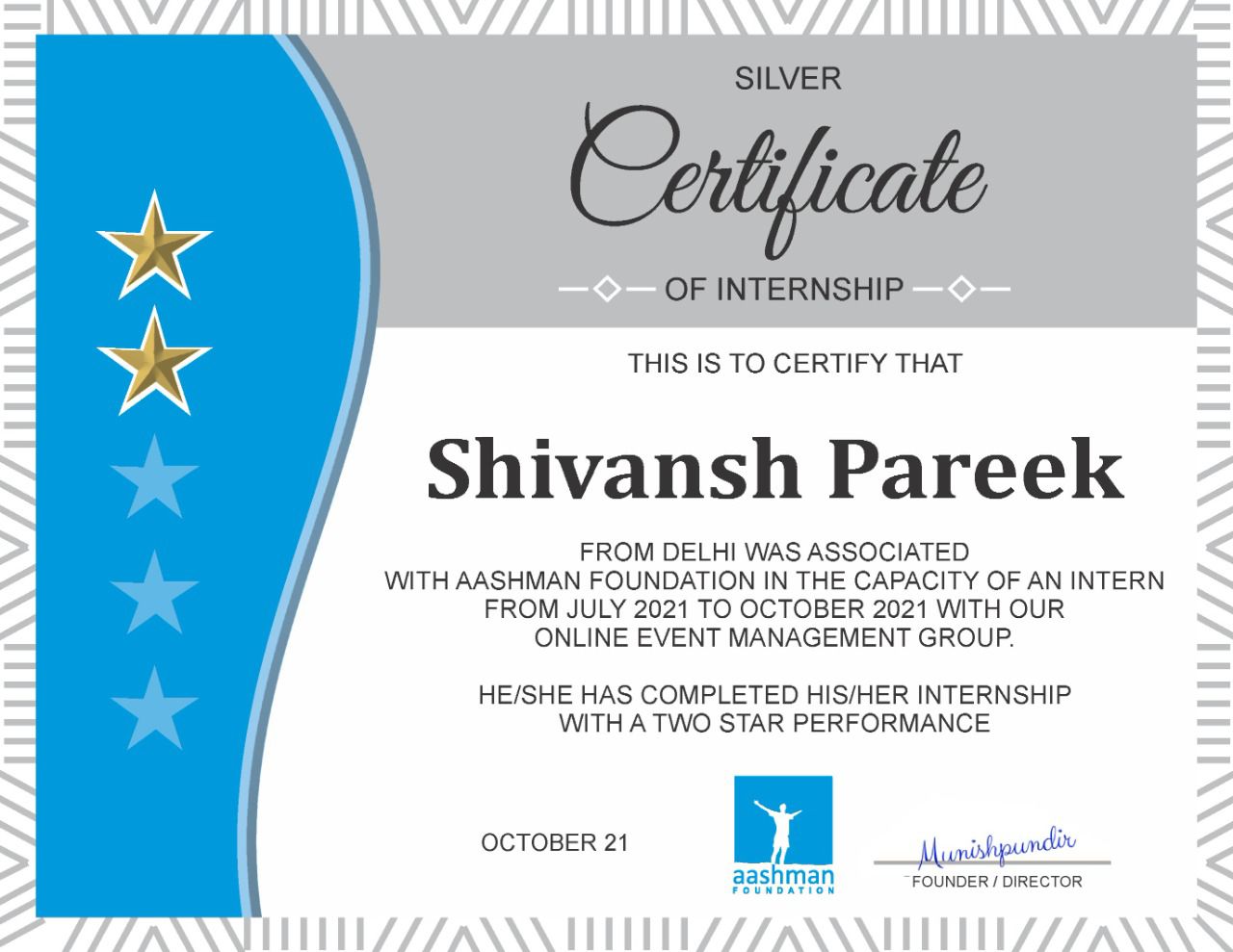 Ashman Foundation Internship
